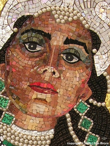 Queen Esther Revealing her True Identity Mosaic Portrait Lilian Broca