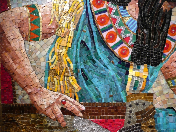 Queen Esther Seeking Permission to Speak - mosaic detail 9 - Lilian Broca